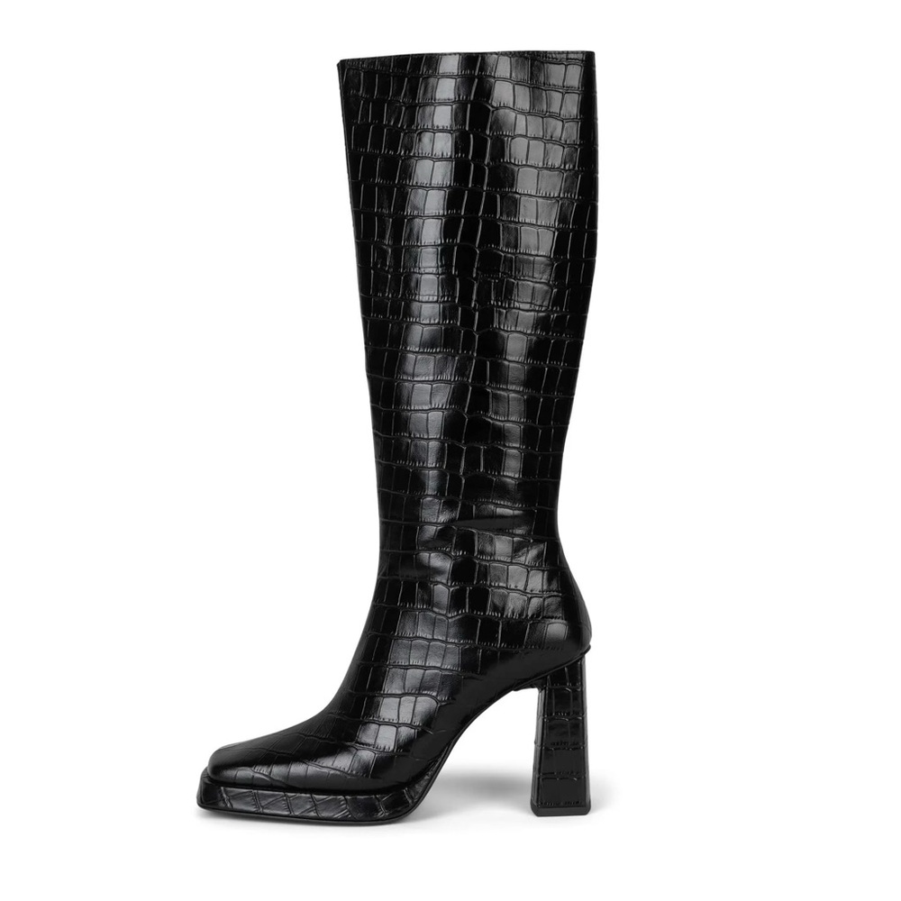Jeffrey Campbell Maximal-3 Black Croc Boots